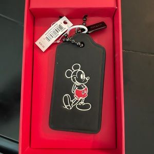 Leather Mickey Mouse Coach key bob
